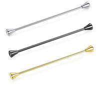HONEY BEAR Set 3 pezzi spilla da colletto per camicia da uomo, smoking,Collare Clip collar pin acciaio inossidabile per regalo di nozze affari (Testa conica 3pcs senza scatola)
