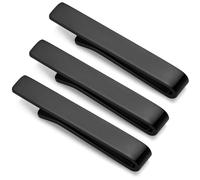 HONEY BEAR Set di 3 Sottile Fermacravatta per Uomo/ragazzi,1.57" Skinny Ferma Cravatta per Regalo di Nozze affari 4cm (Più spesso Nero opaco da 4 cm con scatola)