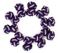 Honey Bear - Set di 5 paia di gemelli a nodo in seta con tessuto elastico per camicie da uomo/donna, accessori con scatola, 8mm, Seta Poliestere, Non pietra preziosa