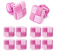 HONEY BEAR Set di 5 paia di gemelli quadrati da uomo/donna, in tessuto di seta, con scatola (rosa con scatola)