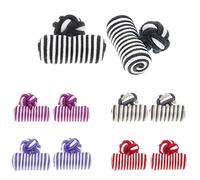 HONEY BEAR Set di gemelli in tessuto con nodo di seta, 5 paia per camicia da uomo/donna, 8mm, no, Senza pietra