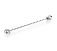 HONEY BEAR spilla da colletto per camicia da uomo, smoking,Collare Clip collar pin acciaio inossidabile per regalo di nozze affari (Barbello argento)