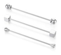 Honey Bear spilla da colletto per camicia da uomo, smoking,Collare Clip collar pin acciaio inossidabile per regalo di nozze d'affari (3 pezzi con scatola)