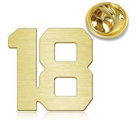 HONEY BEAR Spille da Cappello per Uomo Donna Numero digitale 1/4/5/6/9/10/12/21/24 Spilla Pin Costume Spilla di Uomini Pin Camicetta Collare Pulsante Masch Oro spazzolato (No.18-0.9inches)