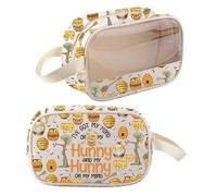 Honey Bear - Trousse da viaggio con scritta in inglese "I 've Got My Mind On My Hunny and My Hunny On My Mind", idea regalo