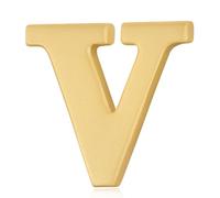 HONEY BEAR Uomo/Donna Lettera Spilla Pin Costume Spilla di Uomini Pin Camicetta Collare Pulsante Masch,Oro Opaco (V-0.9inch)