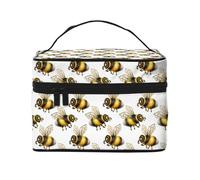 Honey Bee - Borsa per trucchi realistica e carina, borsa per cosmetici da donna, borsa da toeletta, grande borsa organizer da viaggio per il trucco