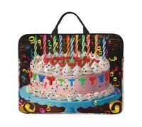 Honey Bee - Custodia per computer portatile da 14 pollici, profilo sottile, con manico, per uomini e donne, lavoro, pendolarismo e viaggi, Happy Birthday Big Cake, Taglia unica