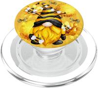 Honey Bee Graphic For Beekeeper And Summer Yellow Gnome PopSockets PopGrip per MagSafe