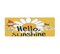 Honey Bee Hello Sunshine Tappetino per mouse in gomma antiscivolo con base in gomma antiscivolo con bordi cuciti, tappetino per mouse da gioco per PC desktop grande 11,8 x 31,5 cm