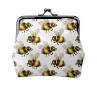 Honey Bee - Portamonete realistico e carino, con chiusura a bacio, portamonete da donna in pelle PU