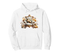 Honey Bee Queen On A Victorian Chair for Women Floral Flower Felpa con Cappuccio