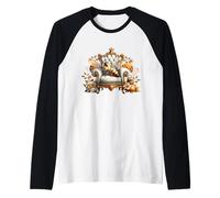 Honey Bee Queen On A Victorian Chair for Women Floral Flower Maglia con Maniche Raglan
