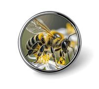 Honey Bee - Spilla rotonda per uomo e donna, resistente ed elegante, in metallo leggero per camicie, giacche, cappelli