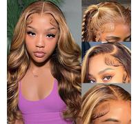 Honey Blonde Lace Front Wig Human Hair 4/27 Highlight Ombre 13x6 HD Lace Front Wigs 180% Density Body Wave Lace Front Wigs Human Hair Wigs for Women Colored Honey Blonde Balayage lace Frontal Wig