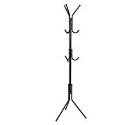 Honey-Can-Do 3-Tier Coat and Hat Rack with 9 Hooks for Hanging GAR-09625 Black, 20 lbs