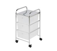 Honey-Can-Do CRT-02215 Carrello di Riposizione con Rotelle a 3 Cassetti, Metallo, Cromato Trasparente, 31.5x8.13x42.01 cm