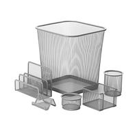 Honey Can Do OFC-06206 Set di Pezzi da Scrivania, Altro, Argento, 27.51x27.51x31.5 cm