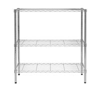Honey-Can-Do Scaffale regolabile a 3 livelli con capacità di 90,7 kg, scaffale regolabile in acciaio cromato SHF-09367, ripiani per carichi pesanti, scaffalatura in acciaio inox