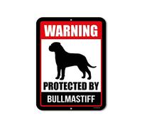 Honey Dew Gifts, Cartello in alluminio con scritta "Warning Protected By Bullmastiff, Beware of Dog, No Trespassing", 22,9 x 30,5 cm