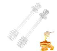 Honey Dipper Set, Mixing Stirrer Wand, 5.91x0.79in Clear Dispensing Tool, Piece Design, Reusable Kitchen Utensils for Jam, Beverages, Pot Storage, Jar Scooping, Container