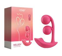 HoneyPlayBox Melody Pressure Sensing App-Controlled Twin Balls Clit& G-spot Vibrator Magenta
