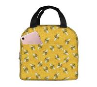 Honeybees Beehive Bumble Bee Hive Borsa Per Il Pranzo Interno In Alluminio Borsa Termica Impermeabile Borse Termiche Per Lavoro Campeggio Viaggio 22X20X13Cm