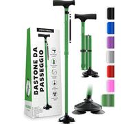 HONEYBULL Bastone da passeggio per uomo e donna - Pieghevole, Regolabile, Compatto, Autoportante, Punta Snodata, Resistente e Robusto | Bastoni da passeggio per anziani e adulti (VERDE)