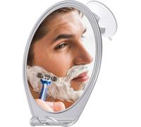HONEYBULL Specchio da doccia senza nebbia con supporto a ventosa e girevole | Accessorio da bagno in acrilico infrangibile con girevole a 360 e gancio per rasoio integrato, riflesso chiaro nel vapore e