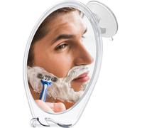 HONEYBULL Specchio da Rasatura da Doccia Anti-Appannamento con Ventosa, Supporto per Rasoio e Rotazione 360° - Facile da Installare, Design Senza Appannamento, Bianco Alpino