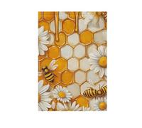 Honeycomb Bee Daisy vacanze cantiere bandiere per esterni bandiere esterne banner per la decorazione del cortile 28x40 doppia faccia