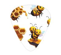 Honeycomb Bee - Set di 12 plettri per chitarra, sottili, medi e spessi, adatti per chitarra, basso, chitarra elettrica e ukulele