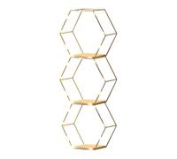 Honeycomb Wall Shelves - Lighted Hexagon Display Rack | Geometric Floating Shelf for Bedroom, Lounge, Kitchen, Workplace, Rustic Storage Unit for Plants, Frames, Books, Decorations, Stylish Home