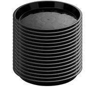 Honeydak 16 vassoi per piante in plastica, rotondi, spessi, robusti vassoi per piante in vaso, piattini neri per piante da interno ed esterno, giardino di casa (30 cm nella dimensione superiore)