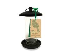 Honeyfields 71484997 - Mangiatoia per uccelli selvatici da appendere, design urbano, in metallo e nero, 20 x 11 x 11 cm