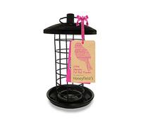 Honeyfields 71486697 - Mangiatoia per uccelli selvatici da appendere, design urbano in metallo e nero per uso esterno e giardino, mangiatoia per uccelli selvatici, 20 x 11,2 x 11,2 cm
