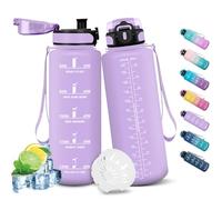 HoneyHolly Borraccia 1,5 Litri, Sportiva Prova di Perdite, Water Bottle, Sportiva Tempo, Borraccia Sportiva, con Filtro, Borracce Palestra per Fitness, Ciclismo, Scuola, Ufficio