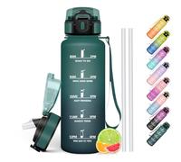HoneyHolly Borraccia, 1.5L Borraccia Acqua, Borracce Motivazionale con Cannuccia, Water Bottle Palestra, A Prova di Perdita, Bottiglia Acqua per Scuola, Palestra, Campeggio, Ciclismo, Yoga