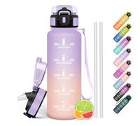 HoneyHolly Borraccia, 1.5L Borraccia Acqua, Borracce Motivazionale con Cannuccia, Water Bottle Palestra, A Prova di Perdita, Bottiglia Acqua per Scuola, Palestra, Campeggio, Ciclismo, Yoga