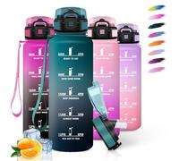 HoneyHolly Borraccia, 1.5L Borraccia Acqua, Water Bottle Motivazionale con Cannuccia, Borracce Palestra, A Prova di Perdita, Bottiglia Acqua per Scuola, Palestra, Campeggio, Ciclismo, Yoga