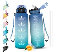 HoneyHolly Borraccia, 1.5L Bottiglia Acqua, Water Bottle Motivazionale con Cannuccia, A Prova di Perdita, Bottiglia Acqua per Scuola, Palestra, Campeggio, Ciclismo, Yoga