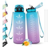 HoneyHolly Borraccia, 1.5L Bottiglia Acqua, Water Bottle Motivazionale con Cannuccia, A Prova di Perdita, Bottiglia Acqua per Scuola, Palestra, Campeggio, Ciclismo, Yoga