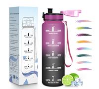 HoneyHolly Borraccia 1 Litro, A Prova di Perdite, Borracce Palestra, Riutilizzabile, Borraccia Motivazionale, Indicatore del Tempo, Bottiglia Acqua per Palestra, Ciclismo, Ufficio, Esterno