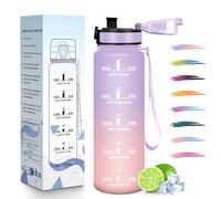 HoneyHolly Borraccia 1 Litro, A Prova di Perdite, Borracce Palestra, Riutilizzabile, Borraccia Motivazionale, Indicatore del Tempo, Bottiglia Acqua per Palestra, Ciclismo, Ufficio, Esterno