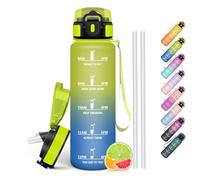 HoneyHolly Borraccia 1 Litro, Libre de BPA & A Prova di Perdita, Borracce con Cannuccia, Reutilizables, Borraccia Motivazionale, Water Bottle Palestra per Scuola, Palestra, Ufficio, Sport