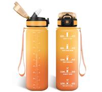 HoneyHolly Borraccia 1 Litro, Libre de BPA & A Prova di Perdita, Borracce con Cannuccia, Reutilizables, Borraccia Motivazionale, Water Bottle Palestra per Scuola, Palestra, Ufficio, Sport