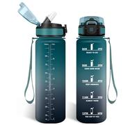 HoneyHolly Borraccia 1 Litro, Libre de BPA & A Prova di Perdita, Borracce con Cannuccia, Reutilizables, Borraccia Motivazionale, Water Bottle Palestra per Scuola, Palestra, Ufficio, Sport