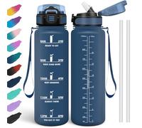 HoneyHolly Borraccia 1 Litro, Libre de BPA & A Prova di Perdita, Borraccia con Cannuccia, Reutilizables, Cantimplora Motivazionale, Cantimplora Palestra per Scuola, Palestra, Ufficio, Sport