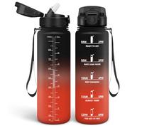 HoneyHolly Borraccia 1 Litro, Libre de BPA & A Prova di Perdita, Borraccia con Cannuccia, Reutilizables, Cantimplora Motivazionale, Cantimplora Palestra per Scuola, Palestra, Ufficio, Sport