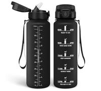 HoneyHolly Borraccia 1 Litro, Libre de BPA & A Prova di Perdita, Borraccia con Cannuccia, Reutilizables, Cantimplora Motivazionale, Cantimplora Palestra per Scuola, Palestra, Ufficio, Sport